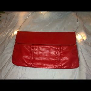 Red Leather Clutch